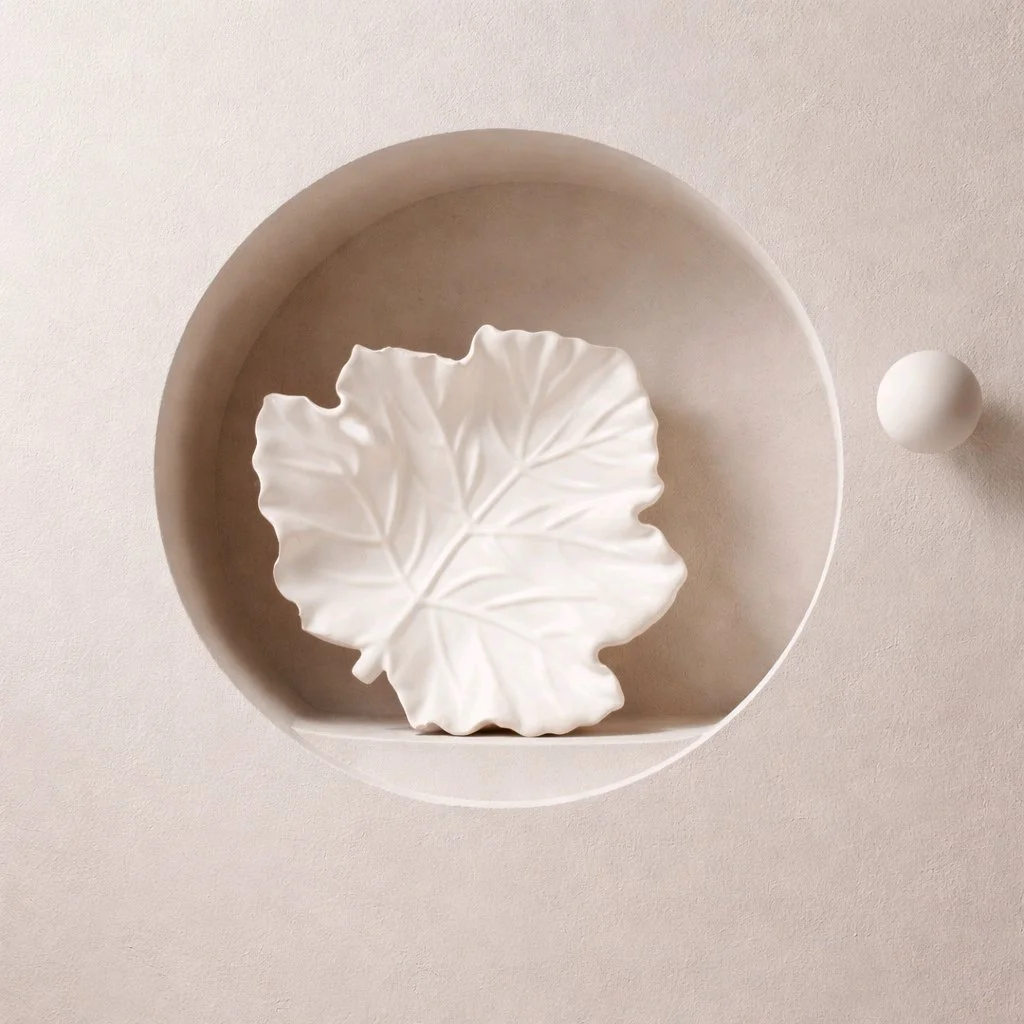 Elegant Leaf Porcelain Tray