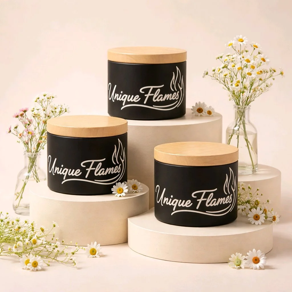 Elegant 8 oz Tin Candle with Wood Lid