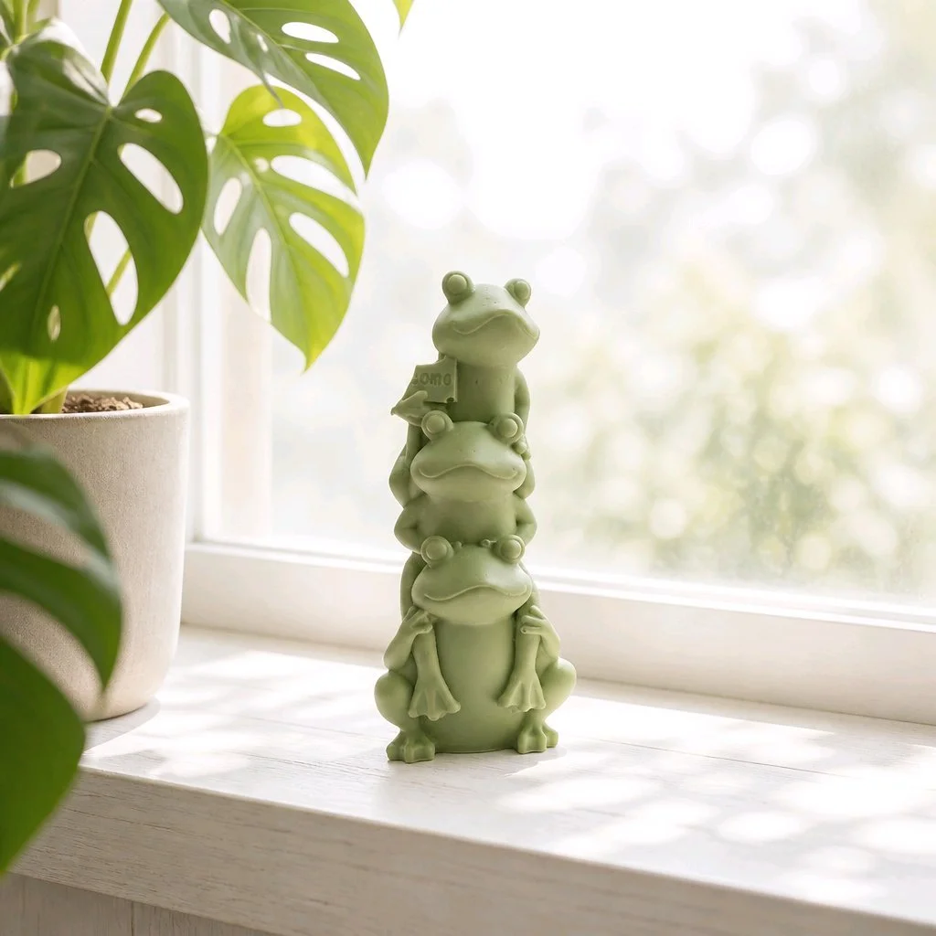 Fresh Linen Scented Frog Candle