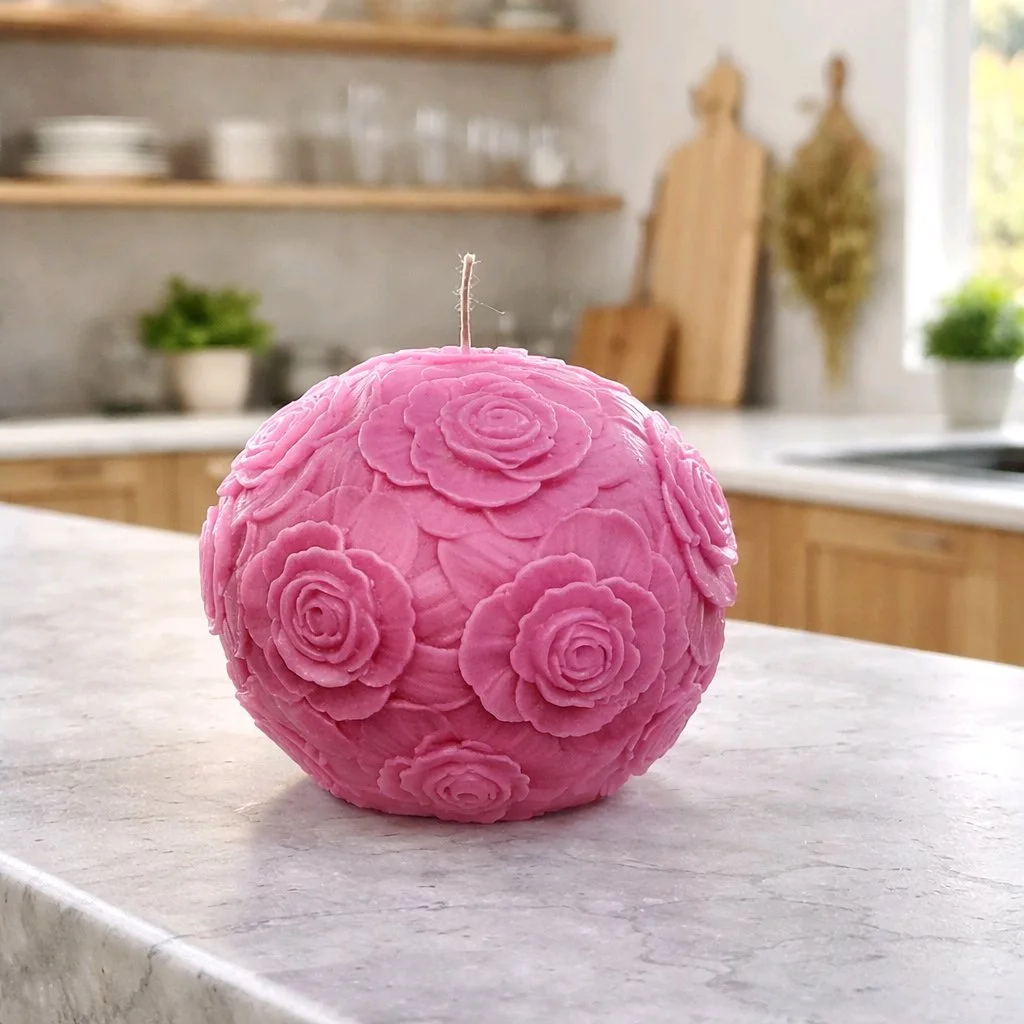 Floral Sphere Rose Scented Candle