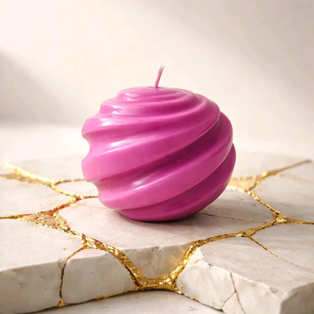 Spherical Bohemian Rose Candle