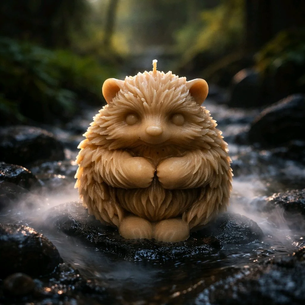 Whimsical Hedgehog Cedar Scented Candle