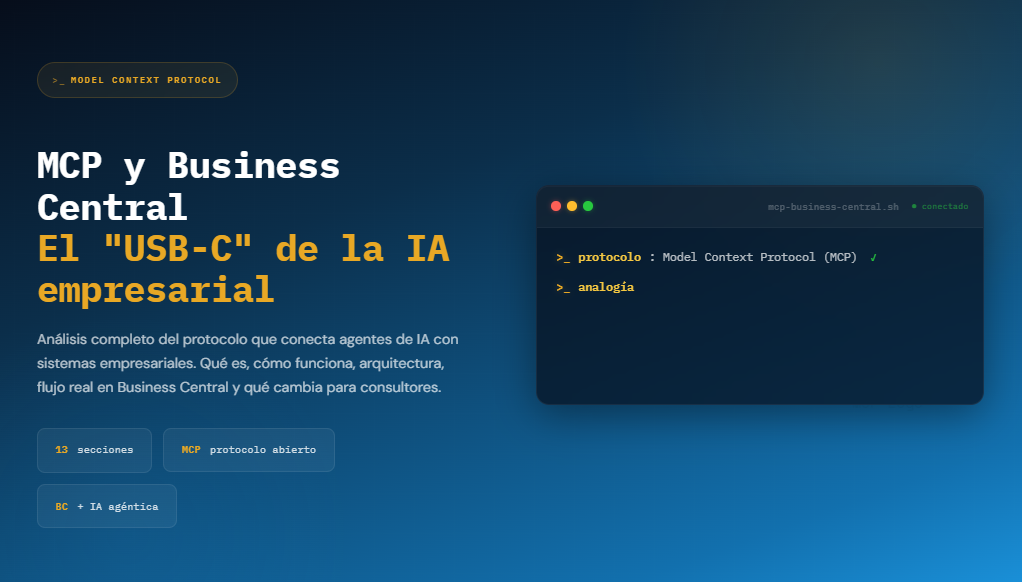 Model Context Protocol (MCP) y Business Central: el “USB-C” de la IA empresarial