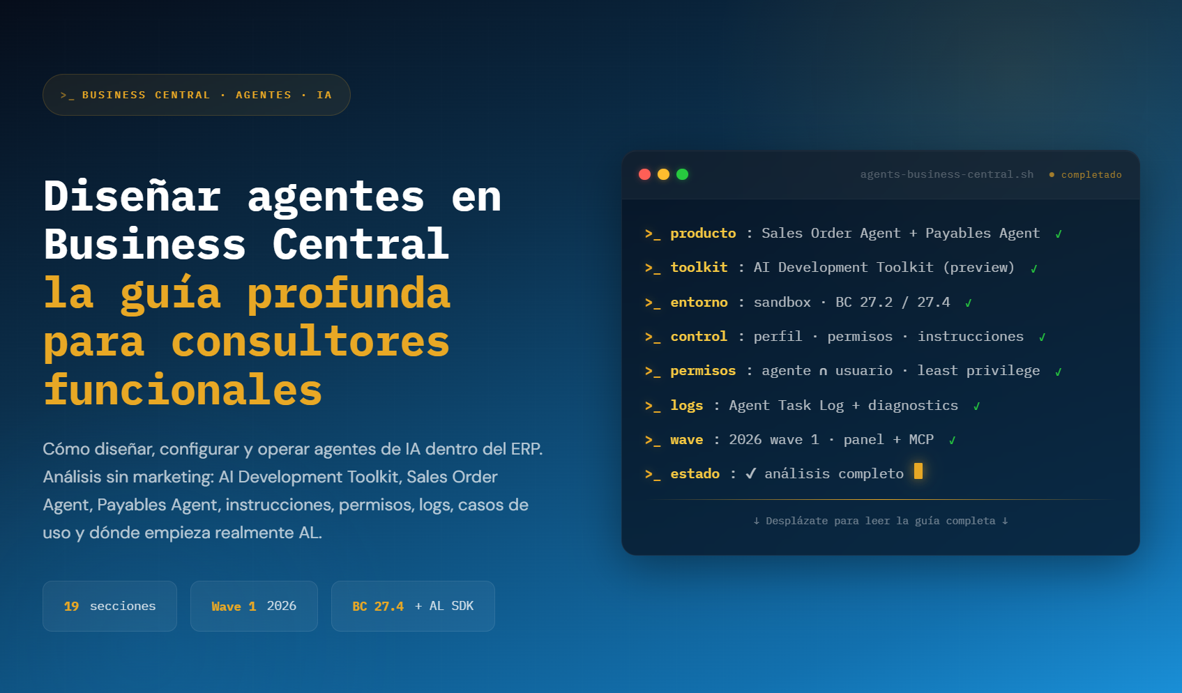Diseñar agentes en Business Central