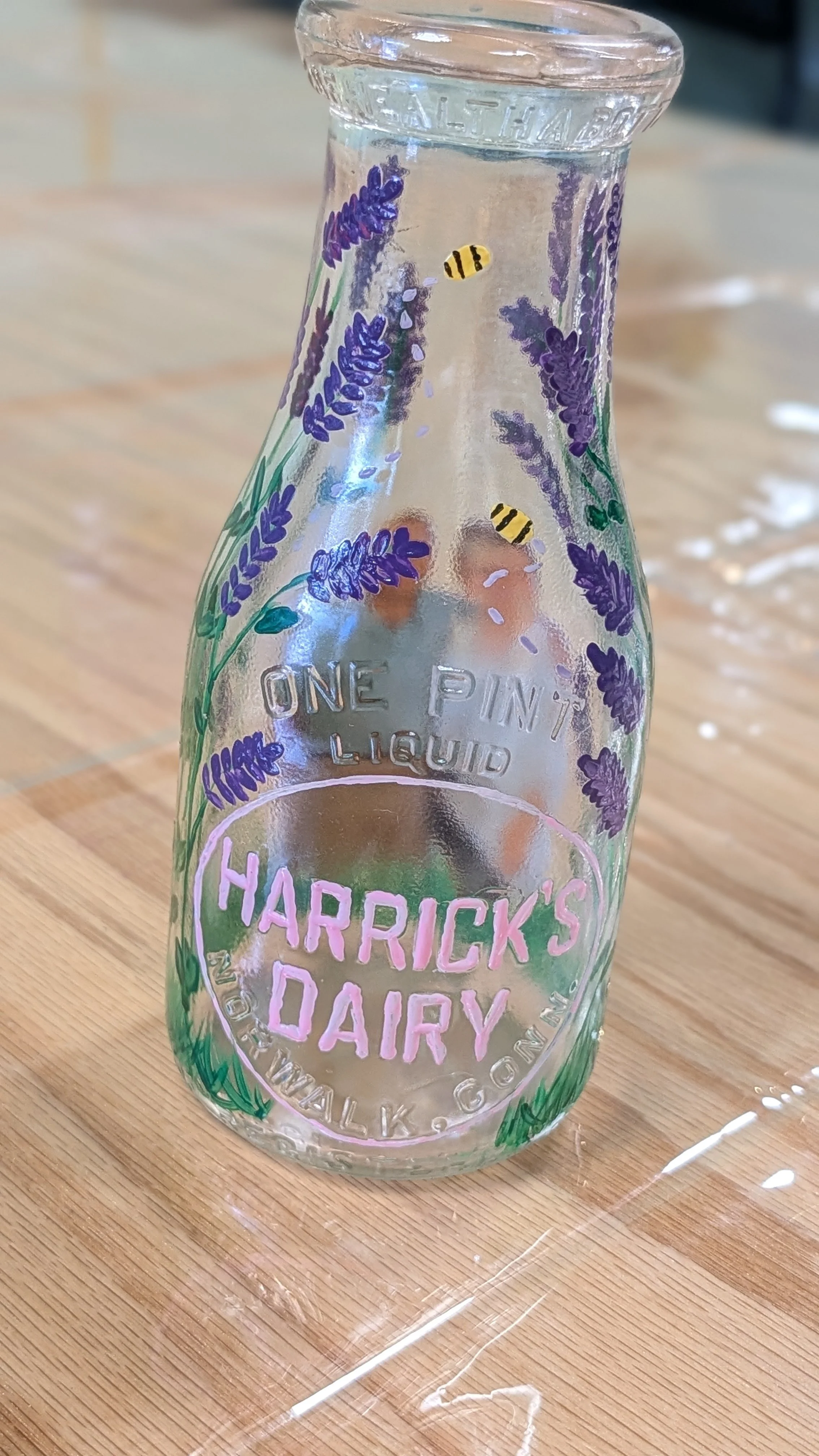 Hand painted Glass Bottle