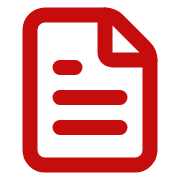 Red icon of a document with lines of text and a folded corner.