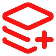 Icon of stacked documents with a plus sign, indicating adding or creating documents.