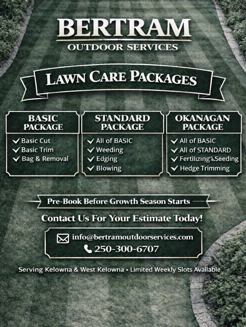 Your lawn deserves more than just a quick cut. It deserves consistency!

With Bertram Outdoor Services, you get professional lawn care and rewards for staying on schedule.

✔️ Reliable weekly maintenance
✔️ Clean cuts &amp; detailed trims
✔️ Hassle-f
