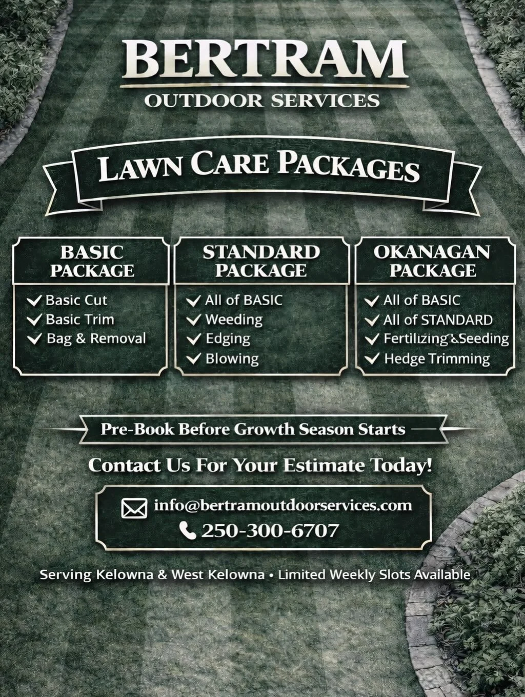 Lawn Maintenance packages for the okanagan