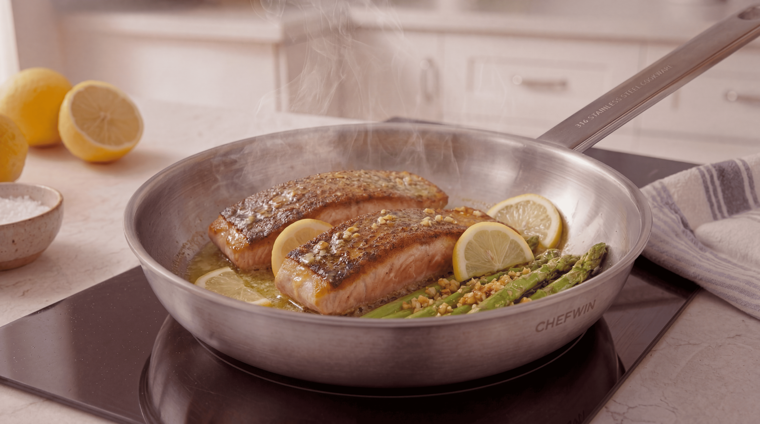 🍋 The Secret to Crispy Salmon: Lemon Garlic &amp; Asparagus