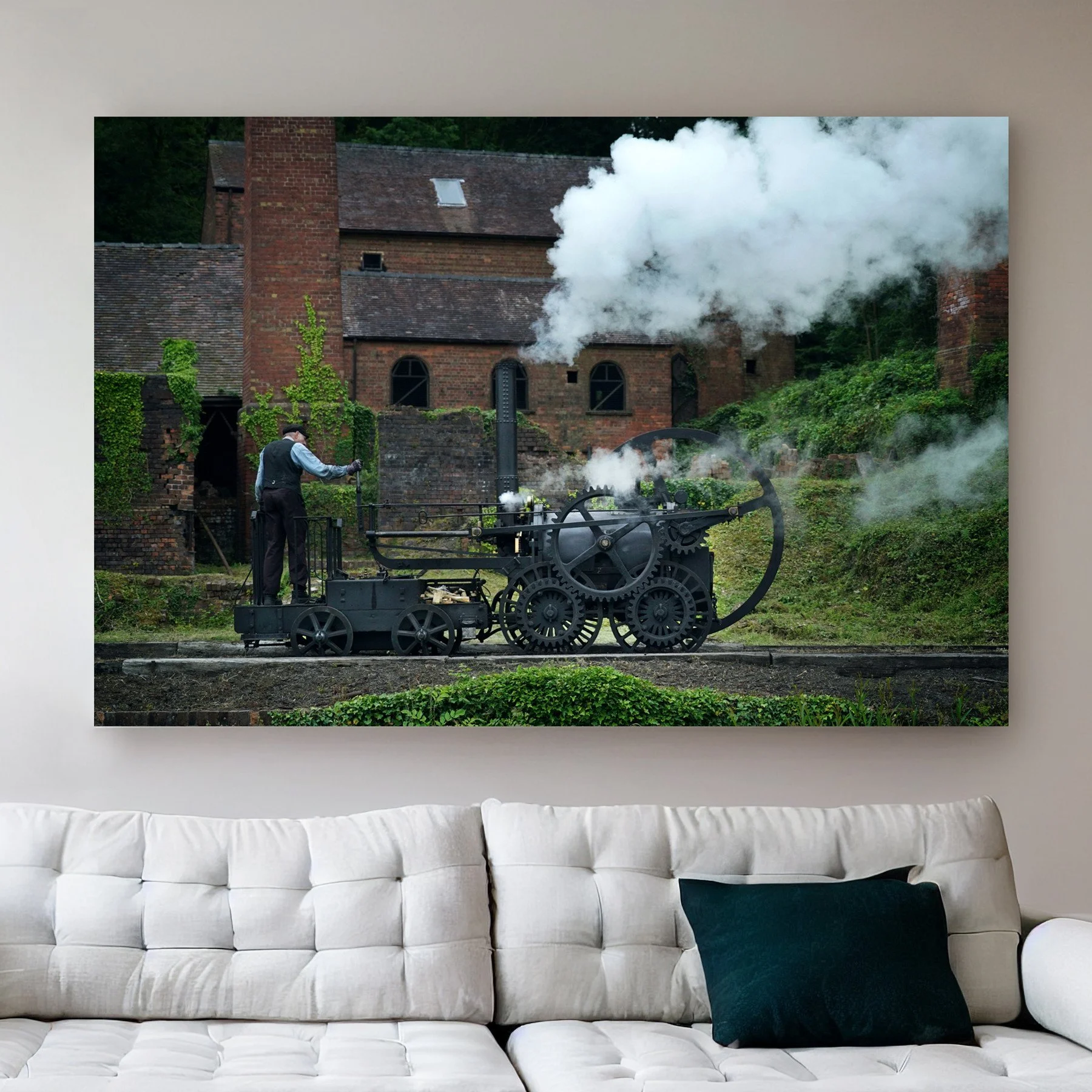 1802 Trevithick Steam Locomotive Print, History First Train Photo,Industrial Revolution Wall Art, Coalbrookdale Rail Poster,Engineering Gift