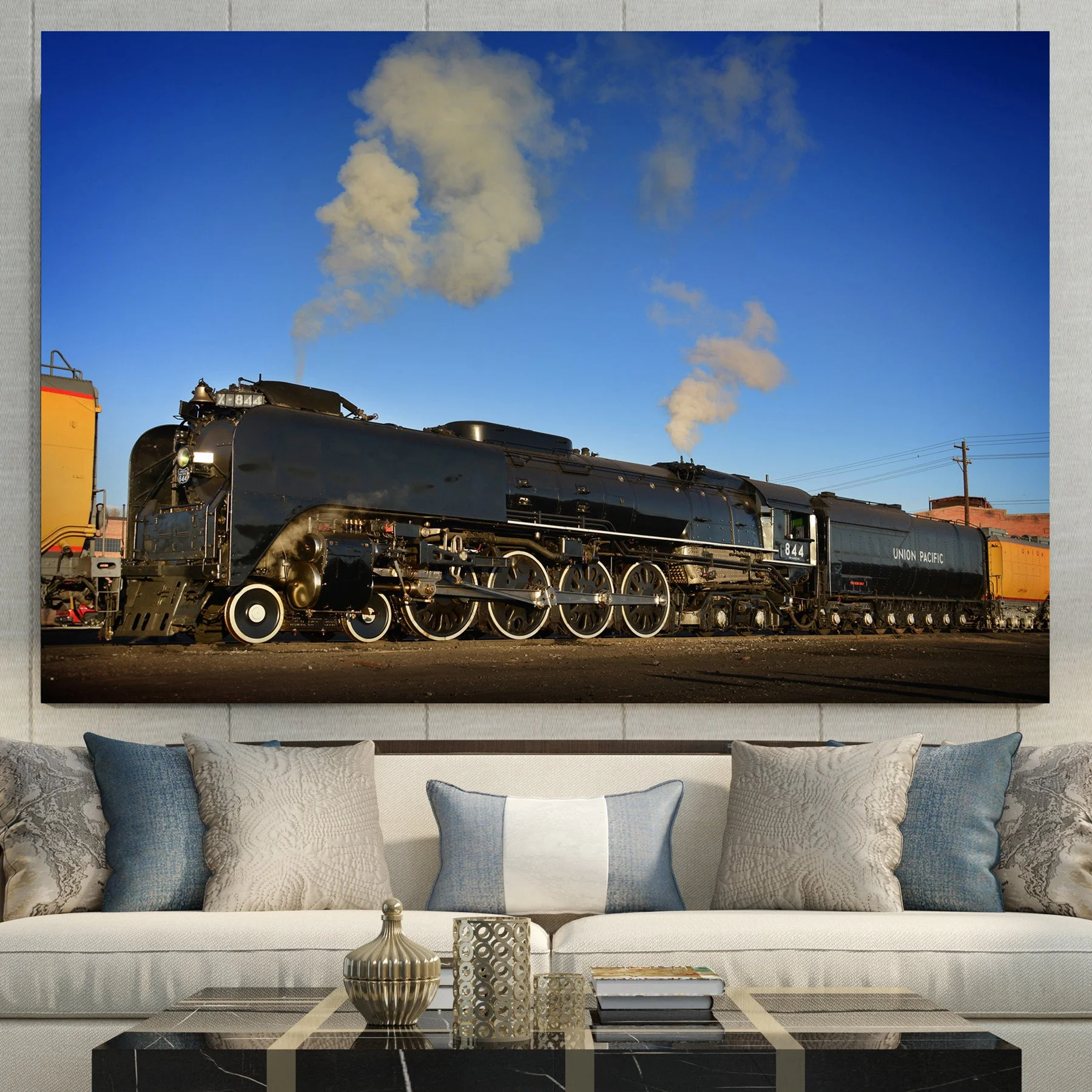 Union Pacific 844 Steam Train Print Locomotive Photography Railroad Wall Art Train Lover Gift Railfan Decor