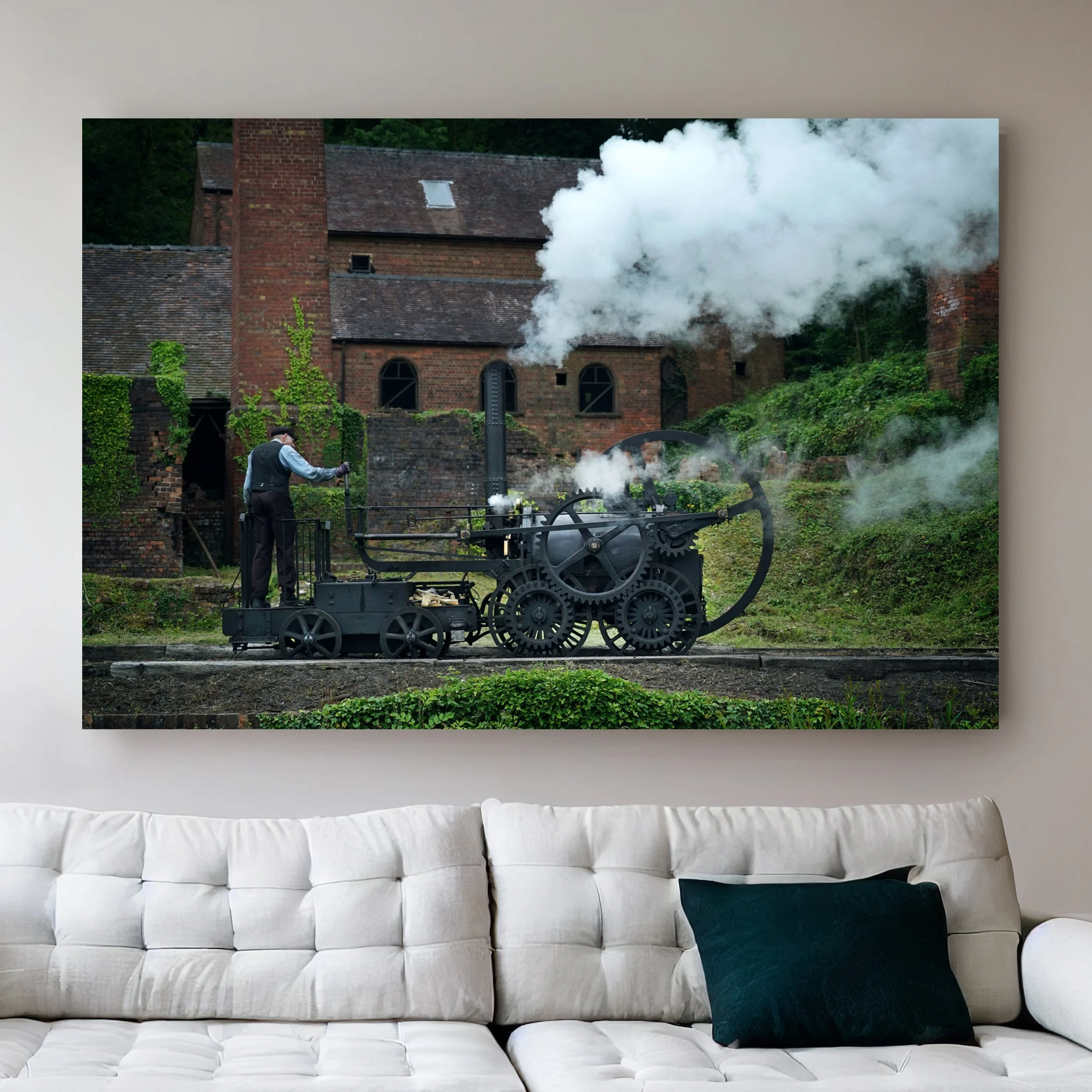 1802 Trevithick Steam Locomotive Print, History First Train Photo,Industrial Revolution Wall Art, Coalbrookdale Rail Poster,Engineering Gift