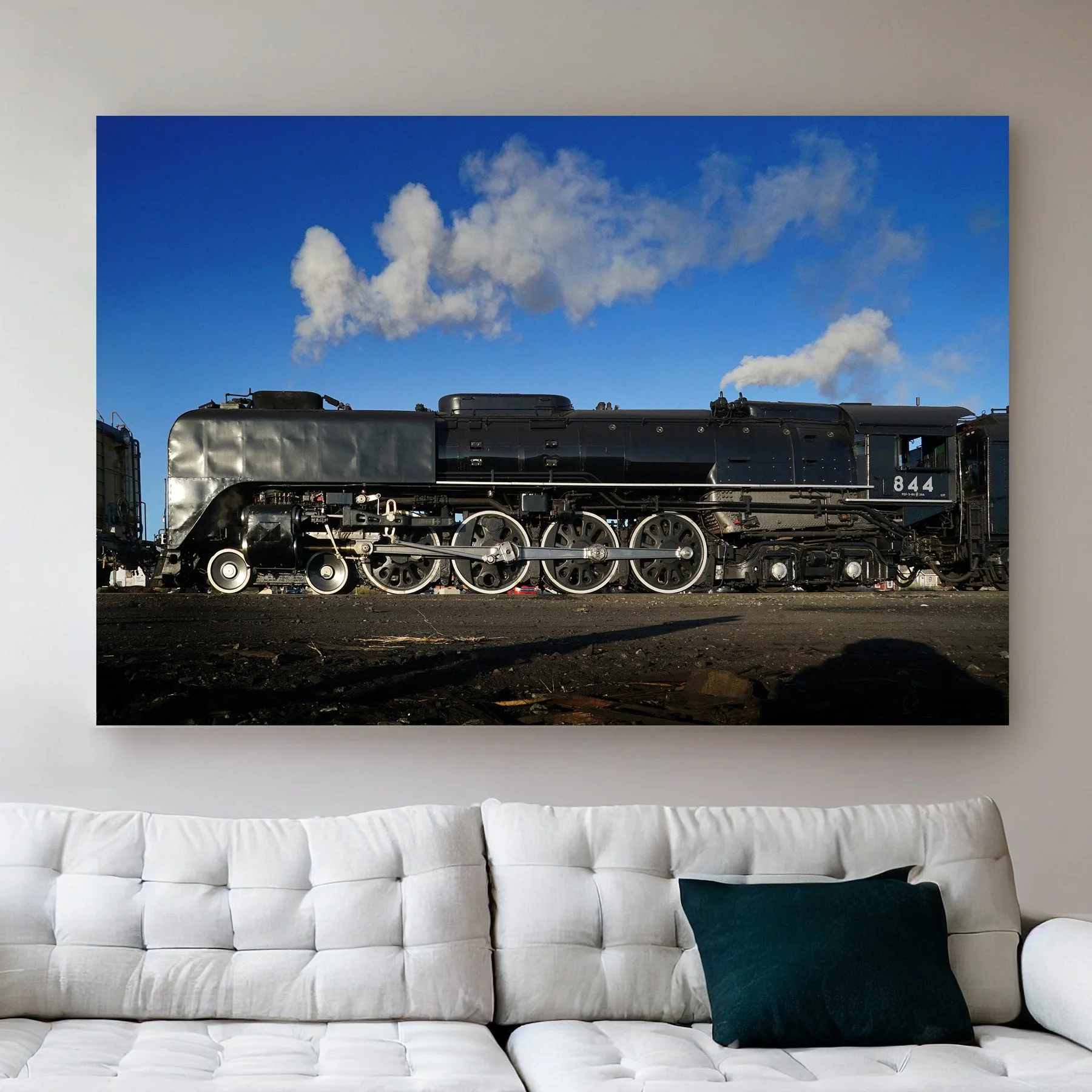Steam Locomotive Photography Print Canvas Wall Art Industrial Railroad Decor Steampunk Steam Engine Mechanical Train Art Gift