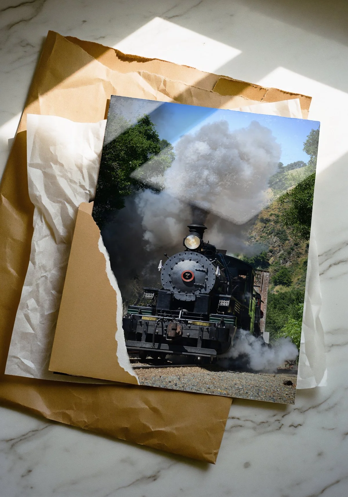 Rare Steam Locomotive Front View Photography Print Industrial Railway Wall Decor Historic Railroad Art Gift for Railroad Collectors