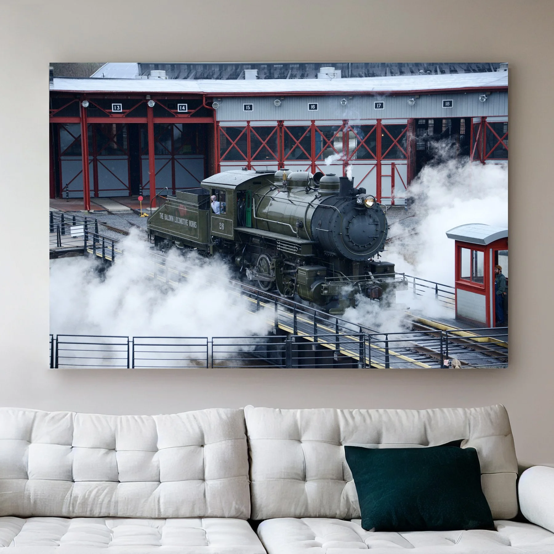 1929 Baldwin Steam Locomotive Art Print, BLW No. 26 Steamtown PA, Industrial Vintage Train Decor, Majestic Iron Giant Wall Statement Piece