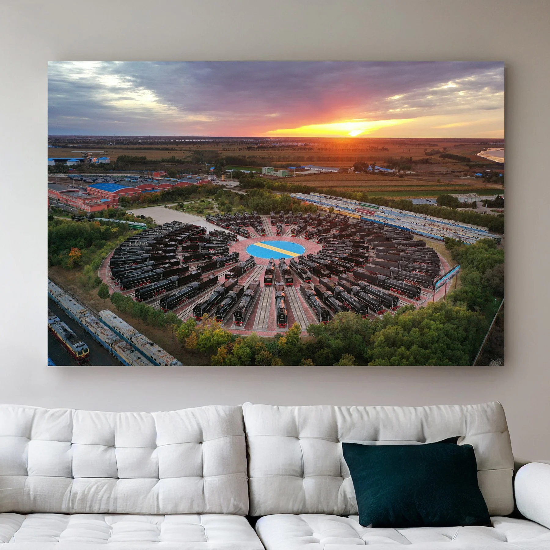 Chinese Railway Heritage Steam Locomotive Print, Da'anbei Depot Art, Hundred Engines Wall Decor, Industrial Power Photography, Train Gift