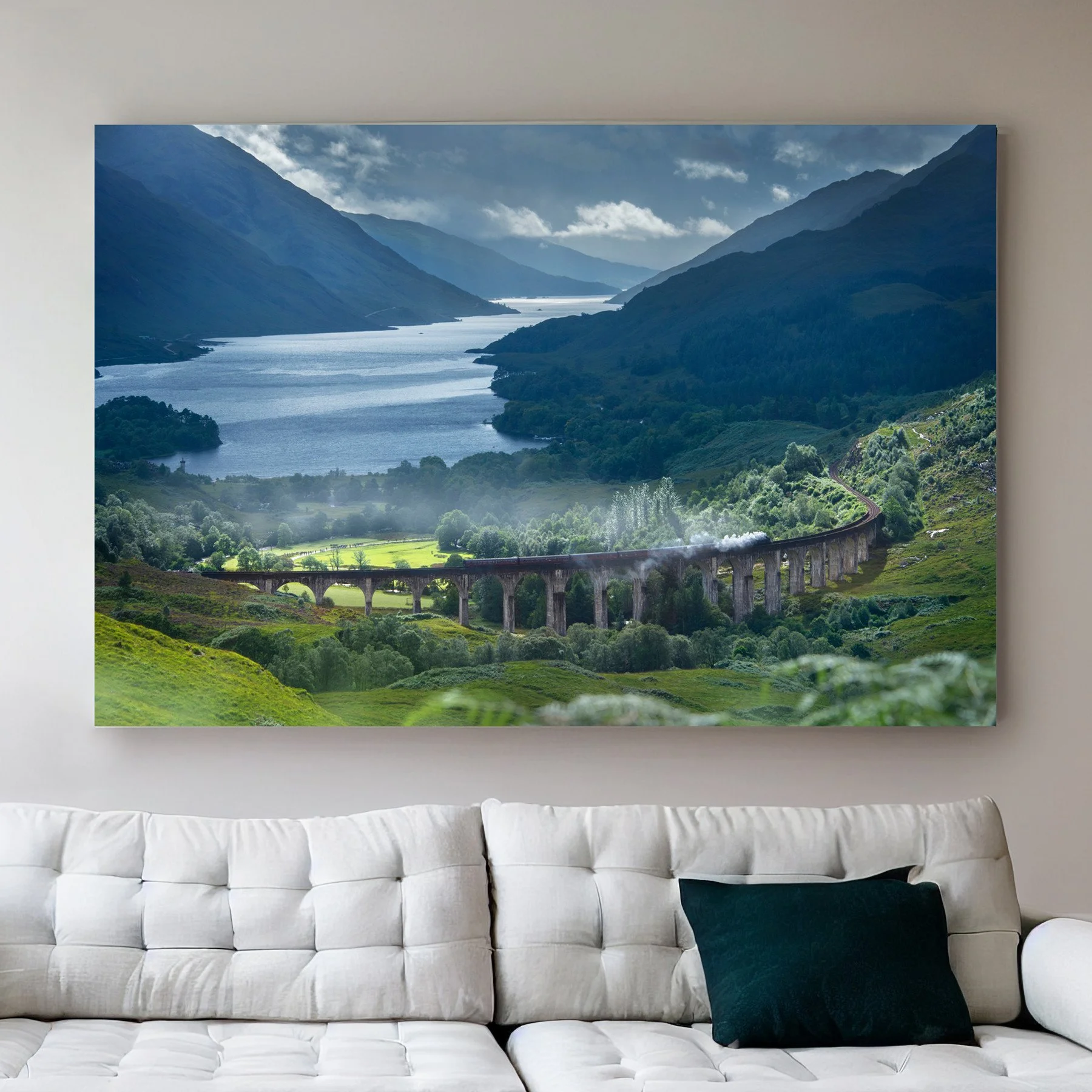 Glenfinnan Viaduct Panoramic Photo, Scotland Highlands Landscape Wall Art, Famous Steam Railway Print, Loch Shiel View Statement Piece, Gift