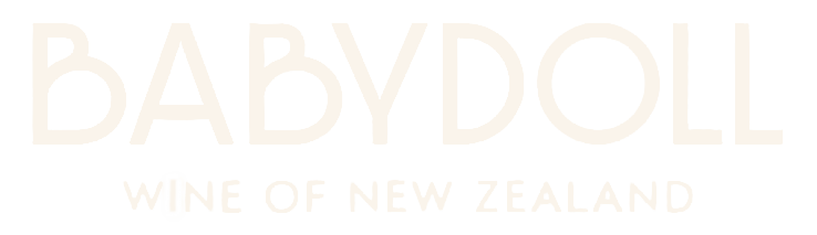 Babydoll Wine of New Zealand logo on a black background