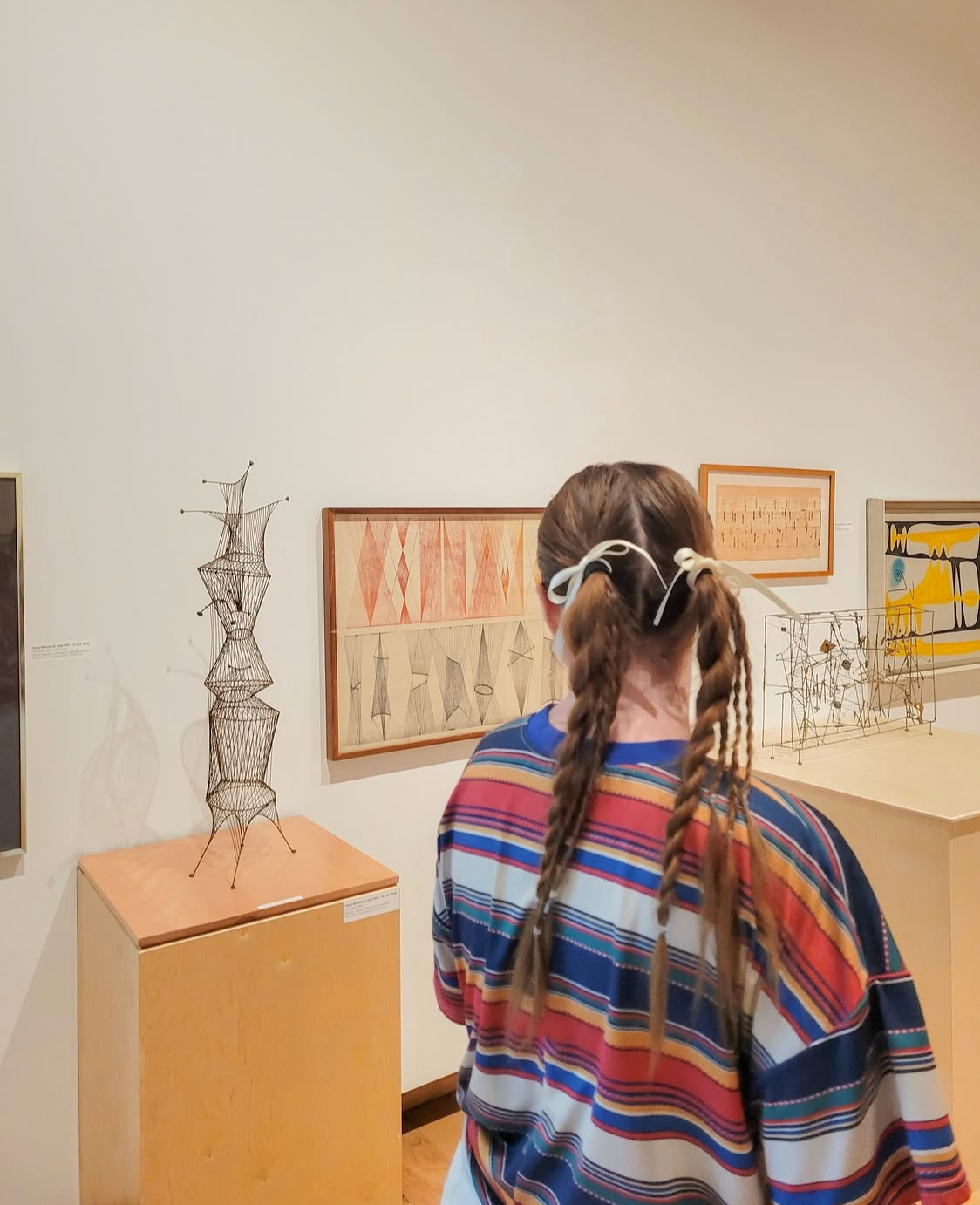 Amanda Lowry Wiberg looking at art in a gallery