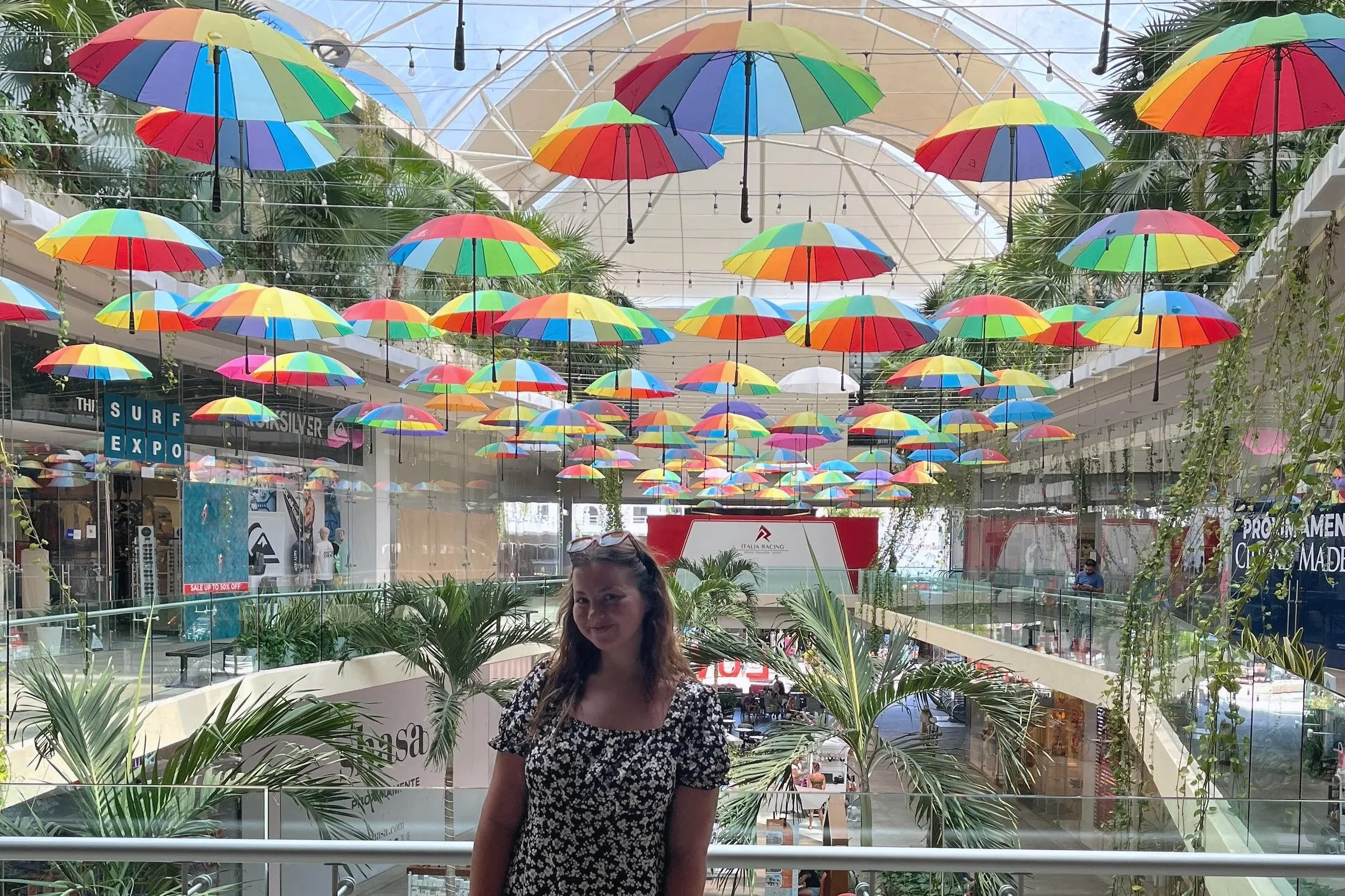 Amanda Lowry Wiberg standing in a famous mall in Mexico