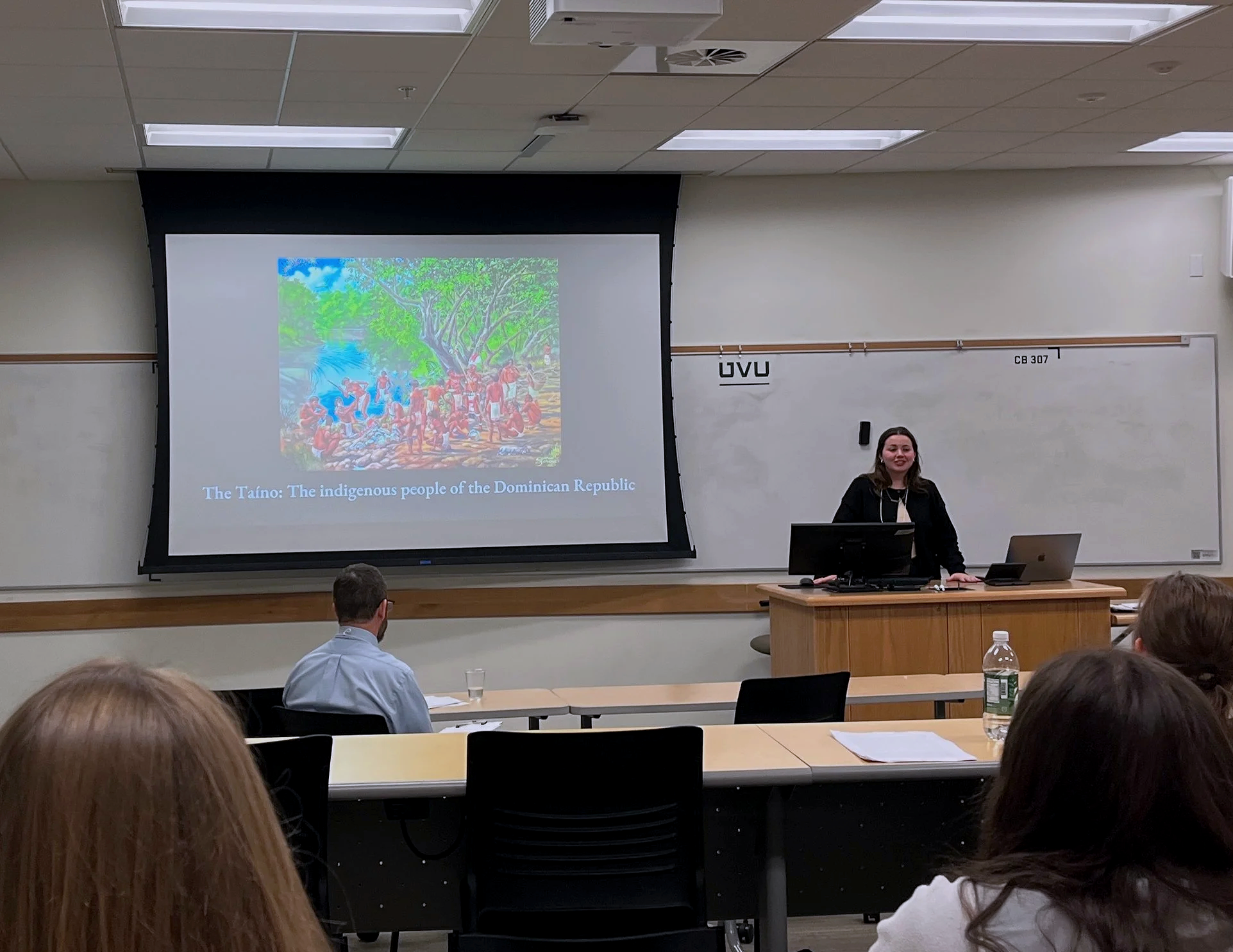 Amanda Lowry WIberg presenting to a group of people