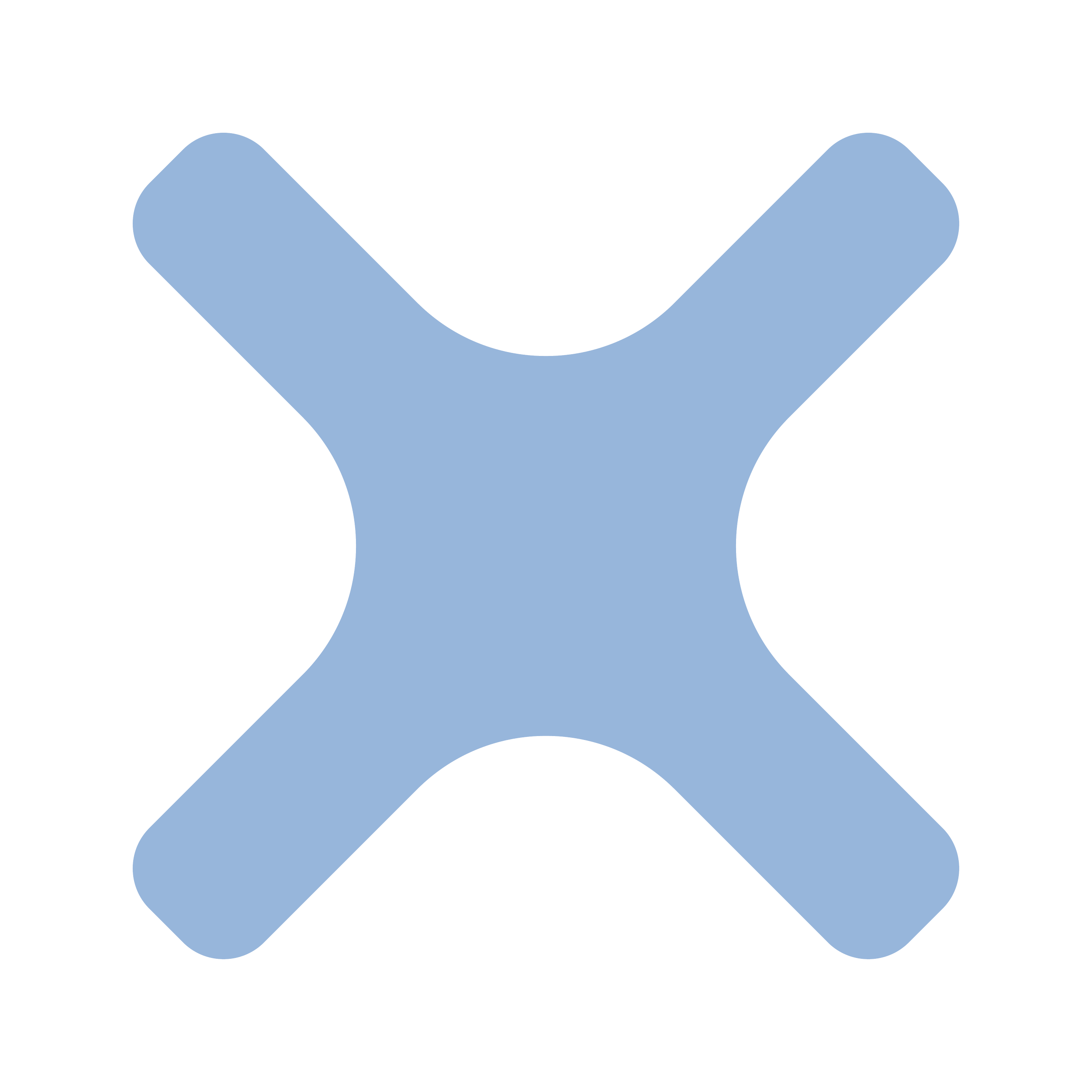 Blue check mark symbol with a shadow on a black background.