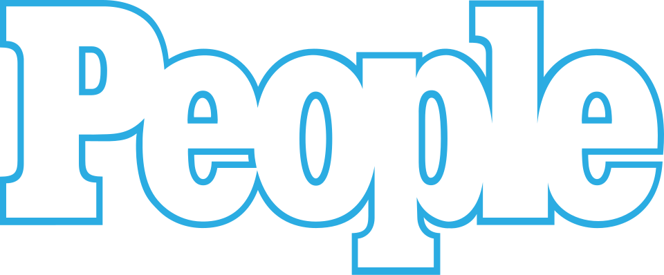 The word 'People' written in bold black letters with a blue outline.