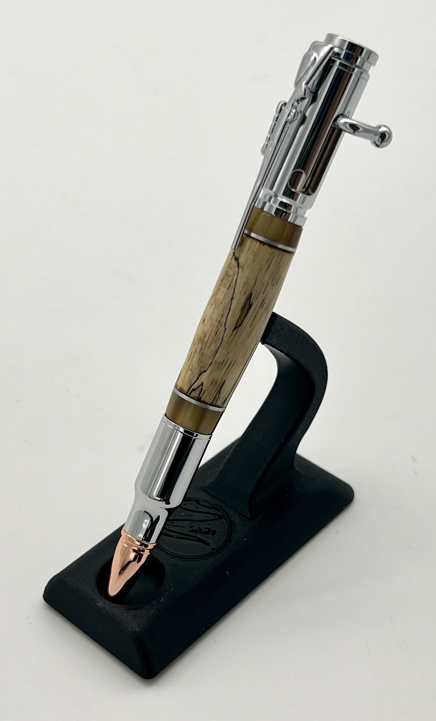 Handcrafted Spalted Hackberry Bolt Action Pen