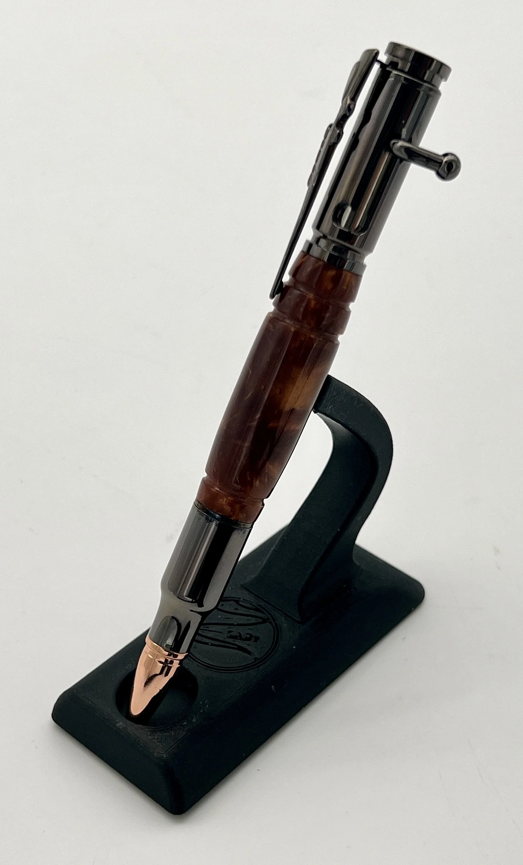 Dark Amber Bolt Action Pen