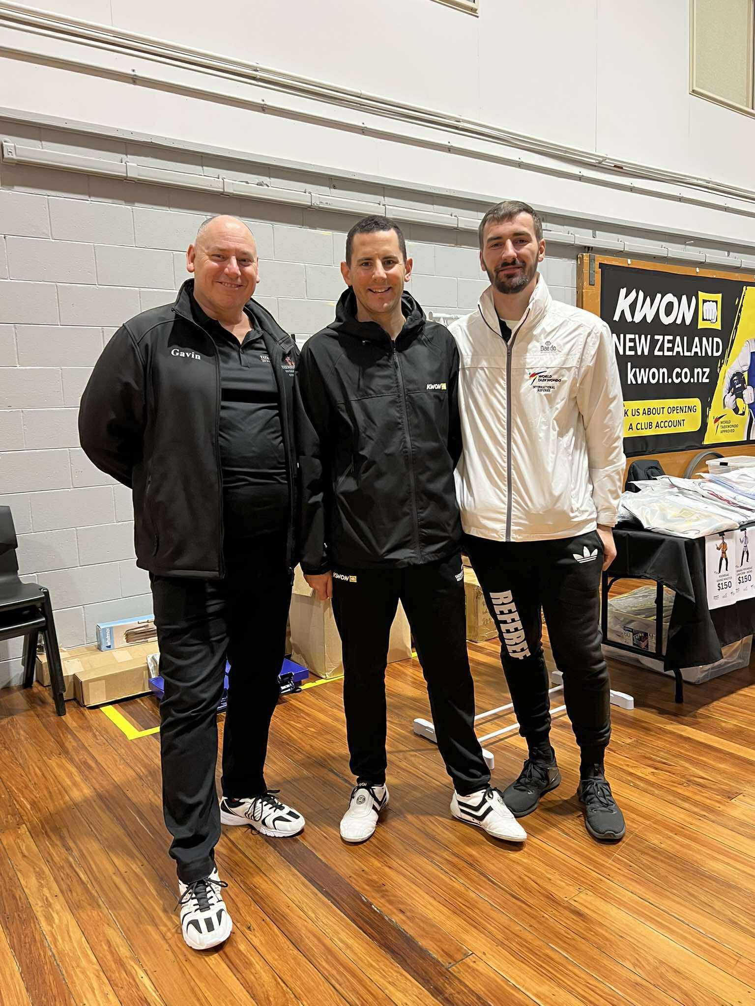 Gavin Gallot, Alan Brian, Aaron Dean Taekwondo NZ Kukkiwon Cup