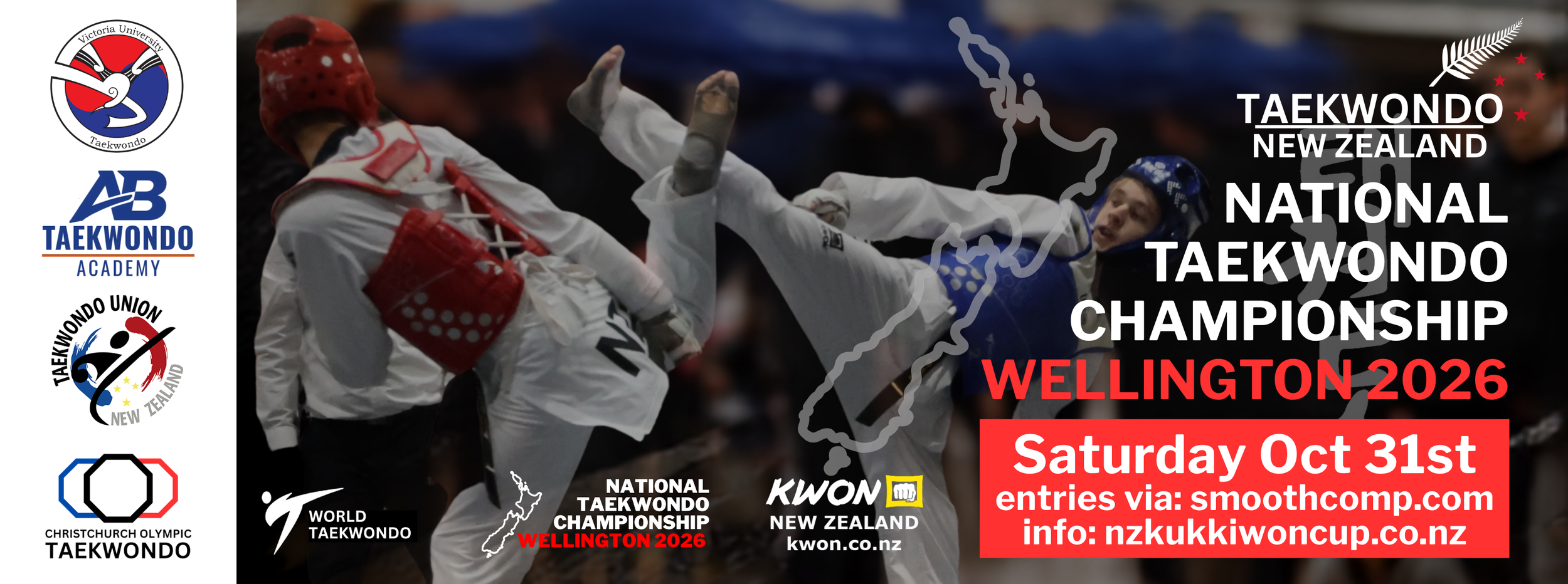 Taekwondo New Zealand National Champs 2026 Christchurch Olympic TKD Club AB Academy