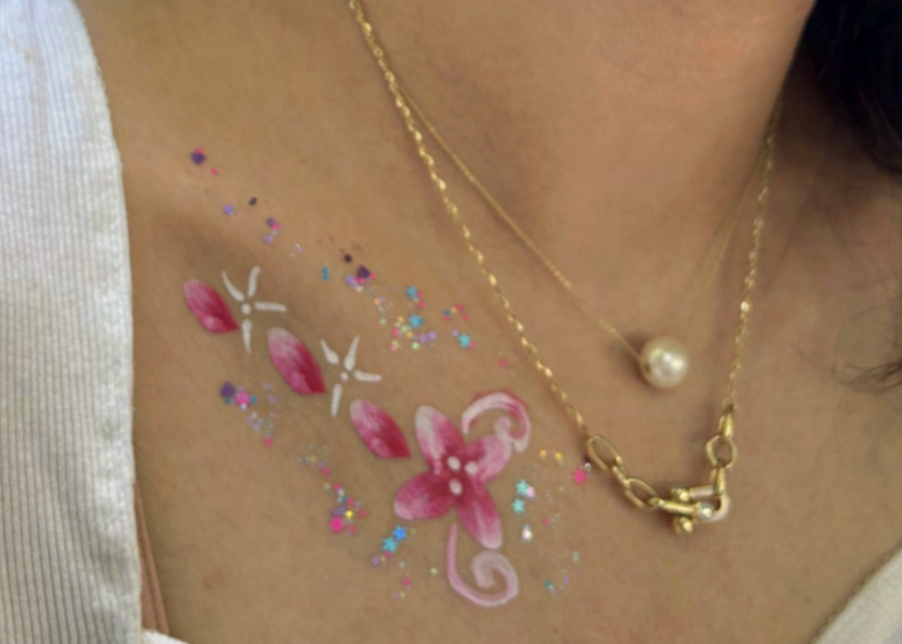 Glitter face painting