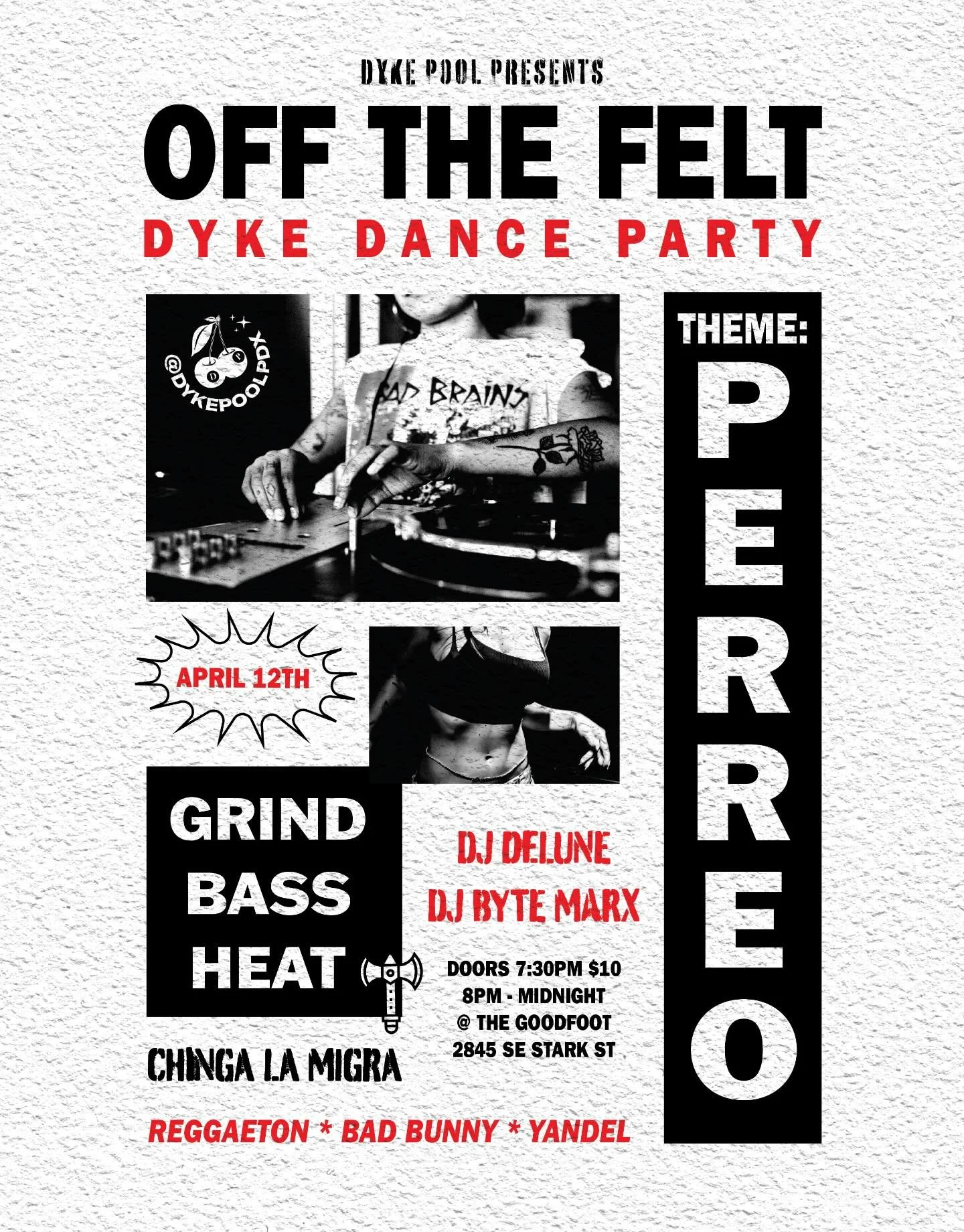 Tickets Drop NOON on FRIDAY (3/20)
We are SO excited to present the next Off the Felt Dyke Dance on April 12th 🖤 DJS: @axeldelune @_bytemarx_ 

21+ 7:30PM Doors 
$10 Tickets (Presale or Cash Only at Door)