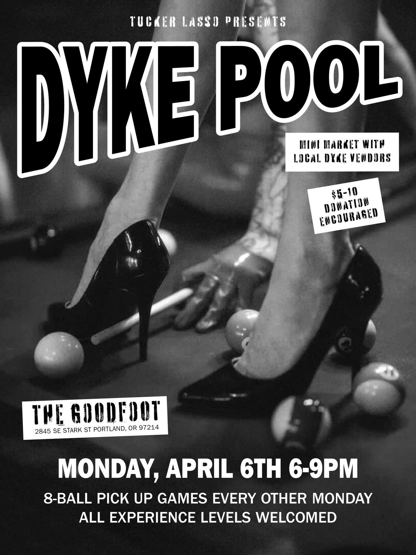 Big thanks to @wondrashoots for letting us use their photography for this flyer!!! Check out the original plus  o much more on their page- you will not regret it. We will see you dykes on April 6th 🖤🎱