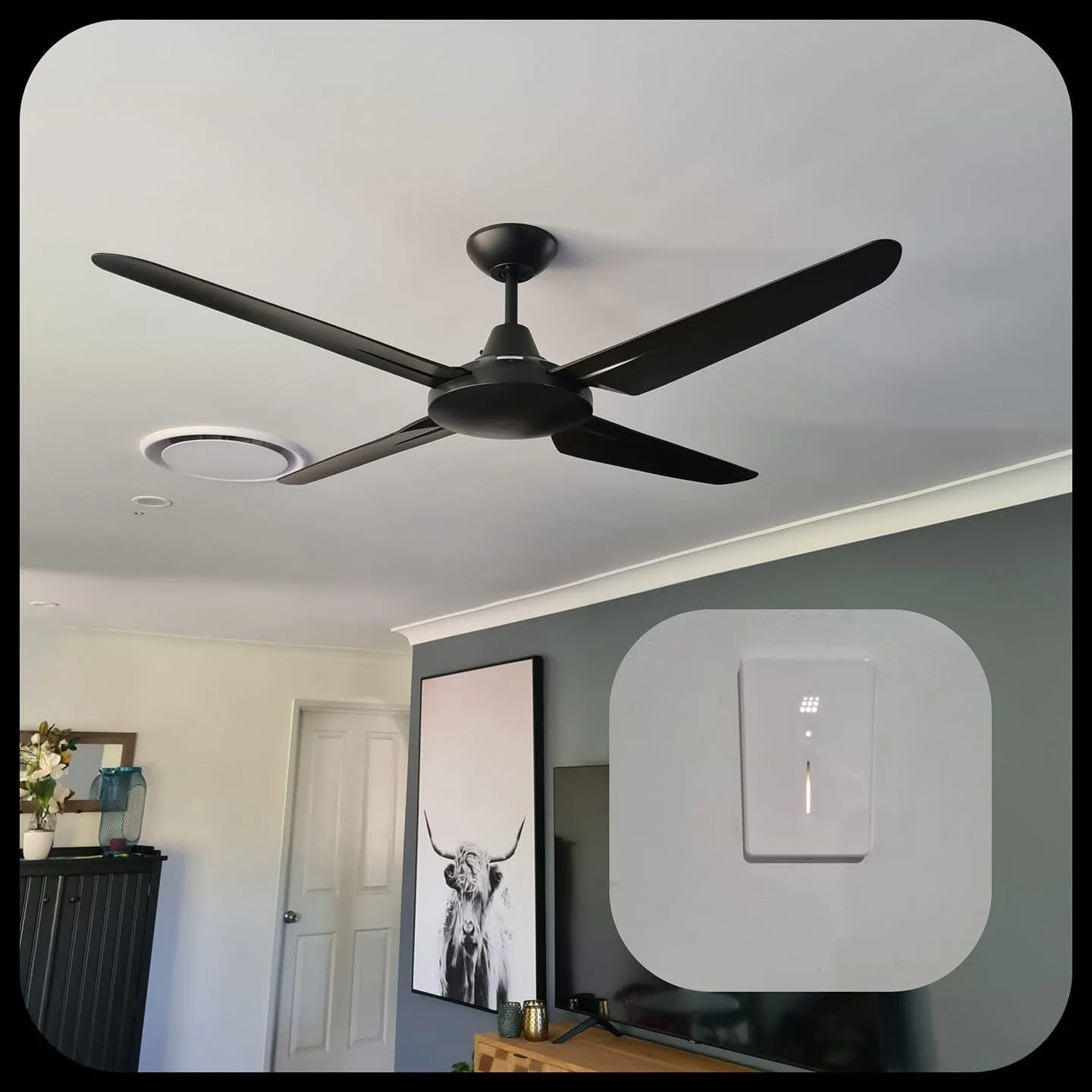 Fan controlled by smart switching