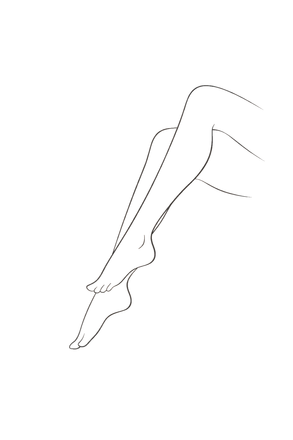 line drawing of a woman's legs
