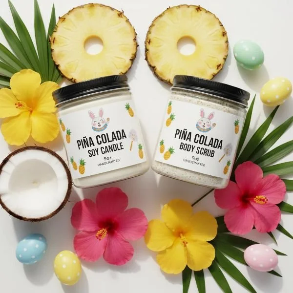 Piña Colada Self‑Care Set – Candle + Scrub