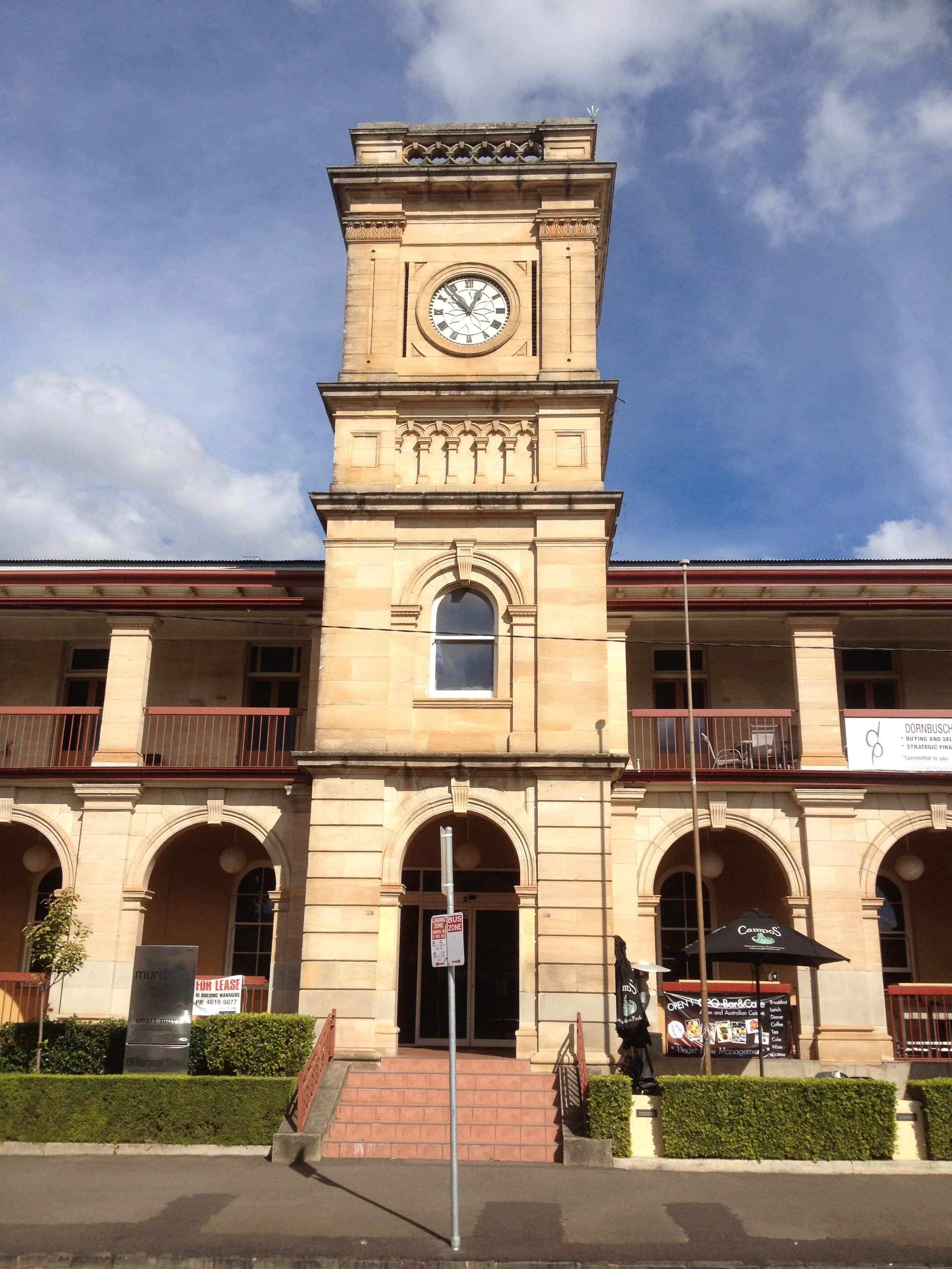 Former Toowoomba Post Office clock tower on Margaret Street, Toowoomba CBD, where Altiera works as a commercial buyers agent