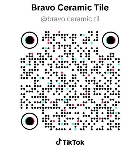 QR code with text above that reads 'Bravo Ceramic Tile @bravo.ceramic.til' and below that the TikTok logo.