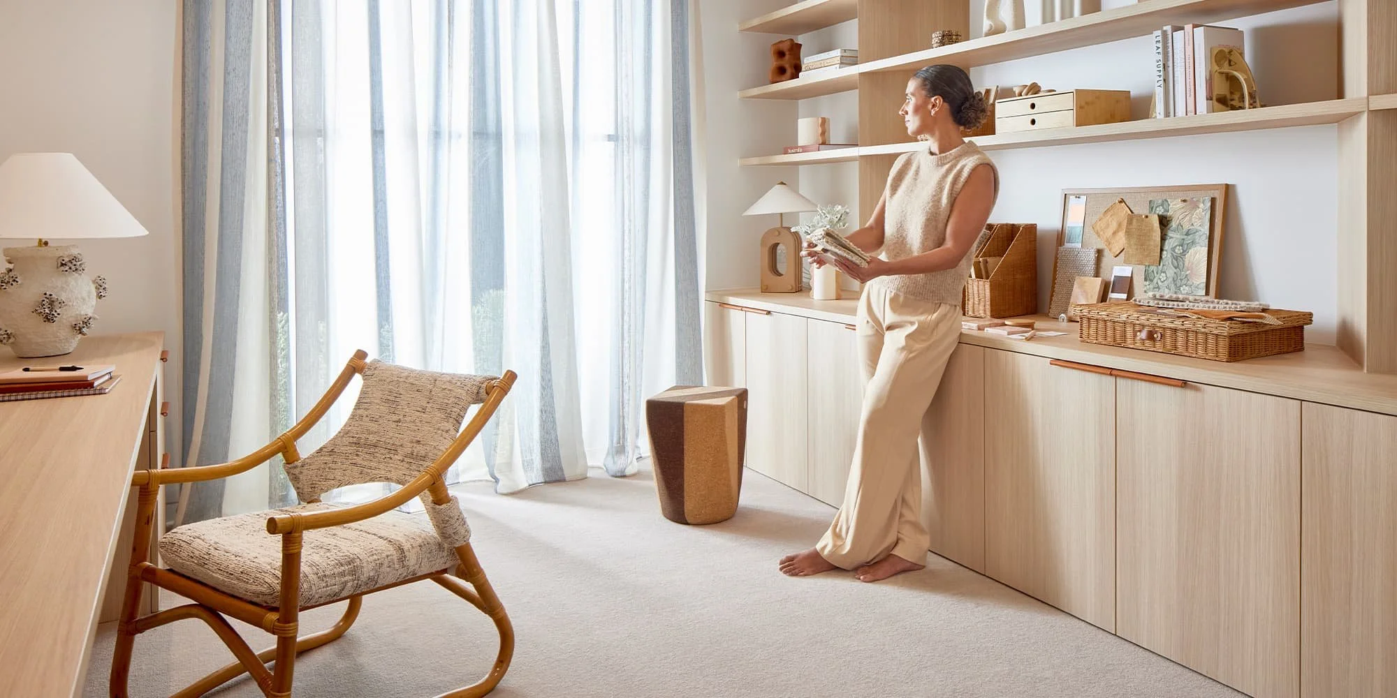 Architectural textures and premium natural wools designed for the sophisticated coastal home