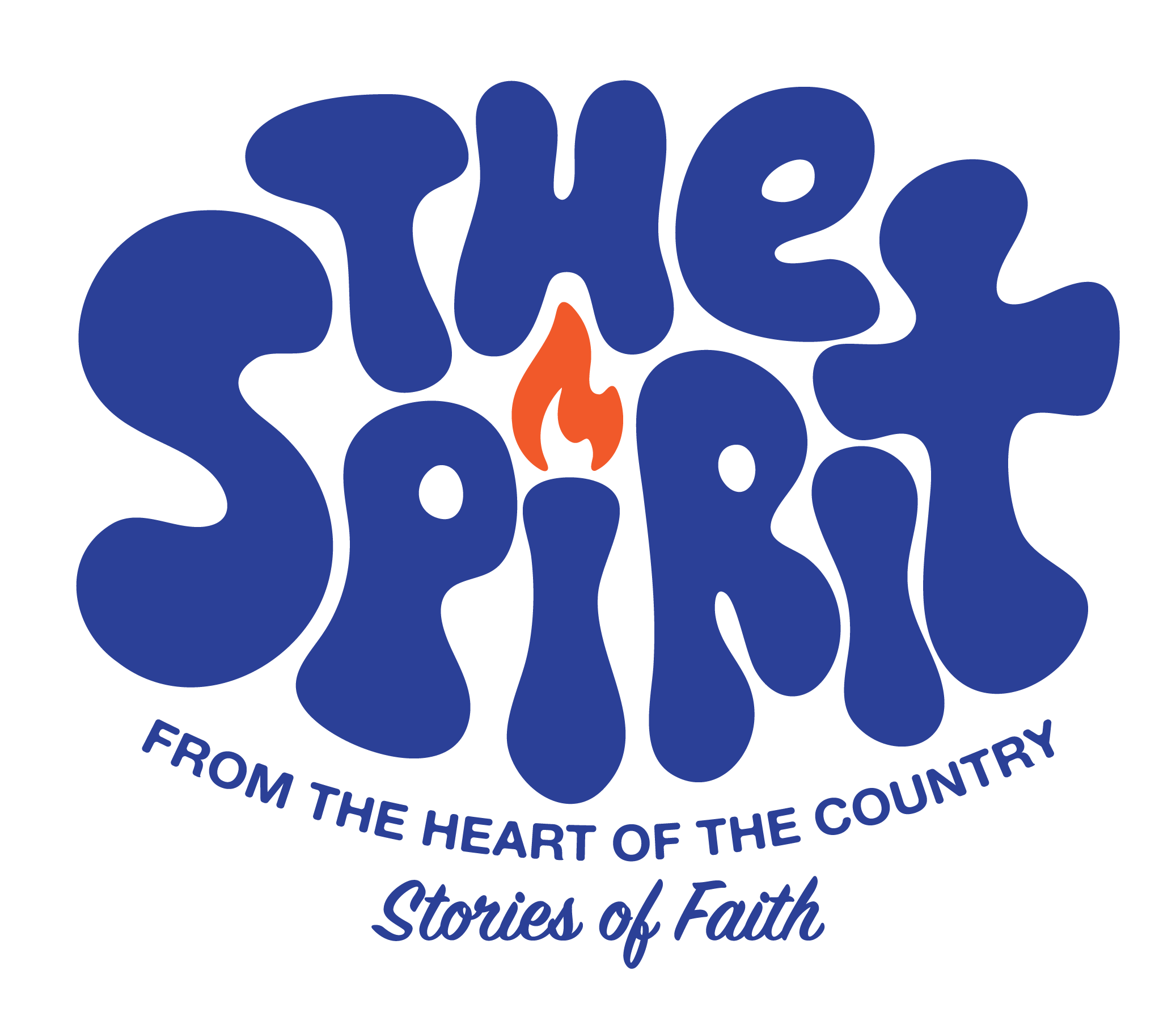 A decorative text logo with the words "Hope" and a butterfly design in orange and black, surrounded by the phrase "Fighting from the heart of the Blue Ridge Stories of Faith" in blue, set against a black background.