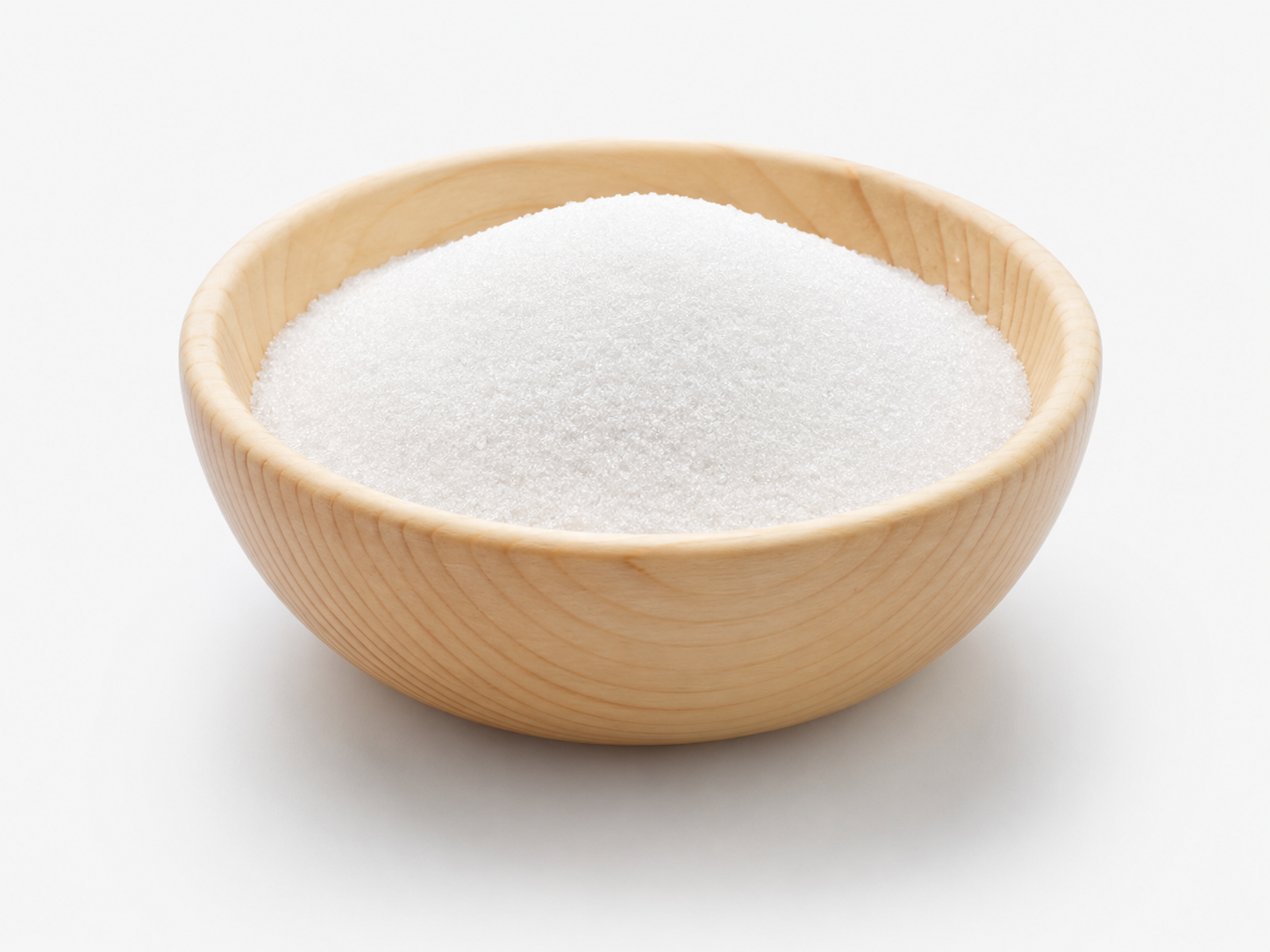 White botanical isolate powder in a wooden bowl