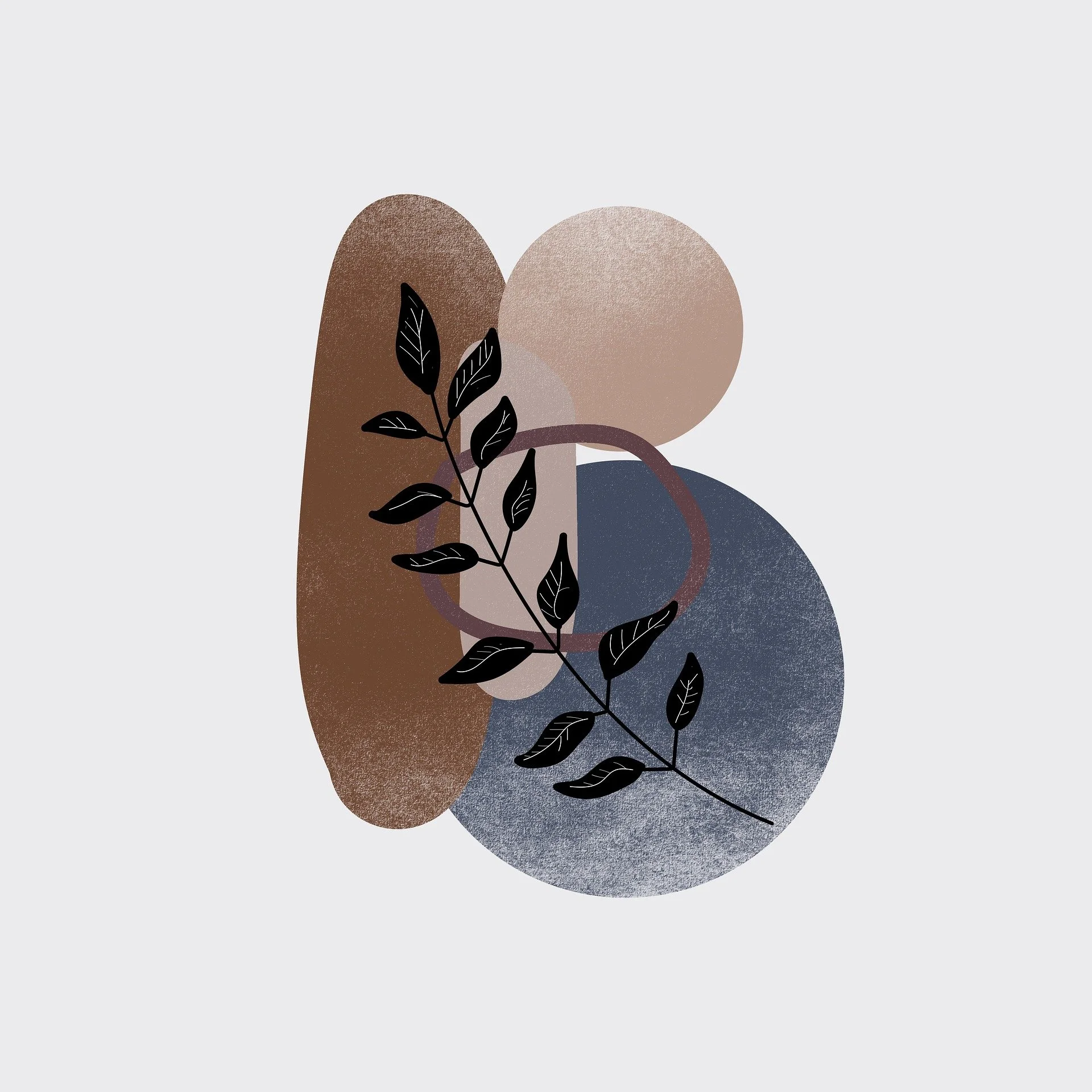 Abstract botanical branch illustration