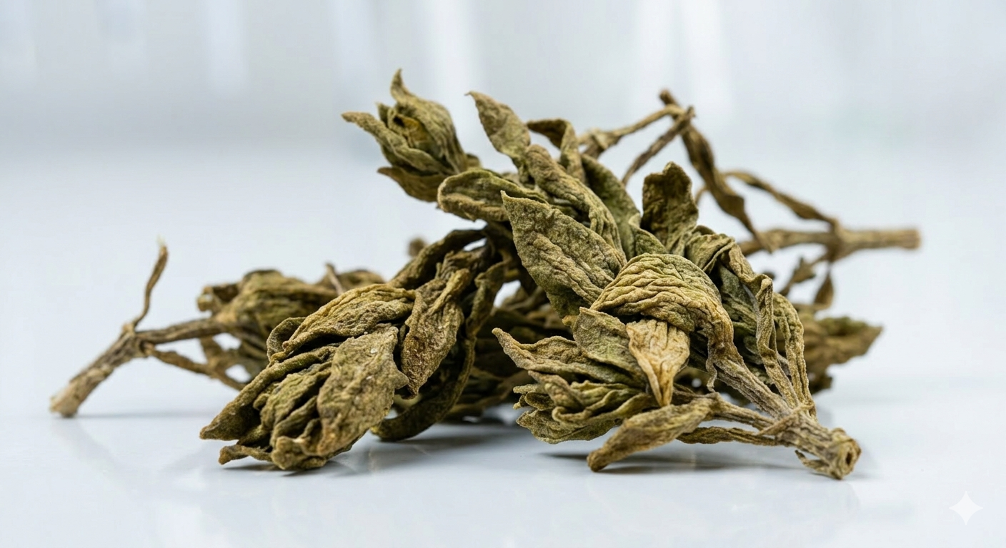 close-up of lightly dried plant leaves