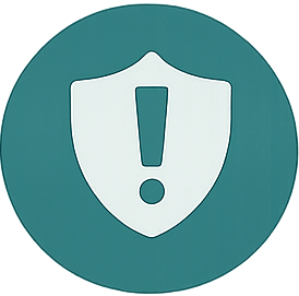 A shield icon with an exclamation mark in the center, indicating a warning or alert.