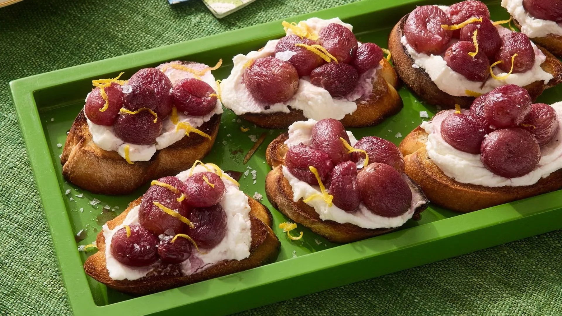 Mahj Munchies: Roasted Grape Crostini