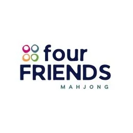 Logo for Four Friends Mahjong with four colorful circles and stylized text.