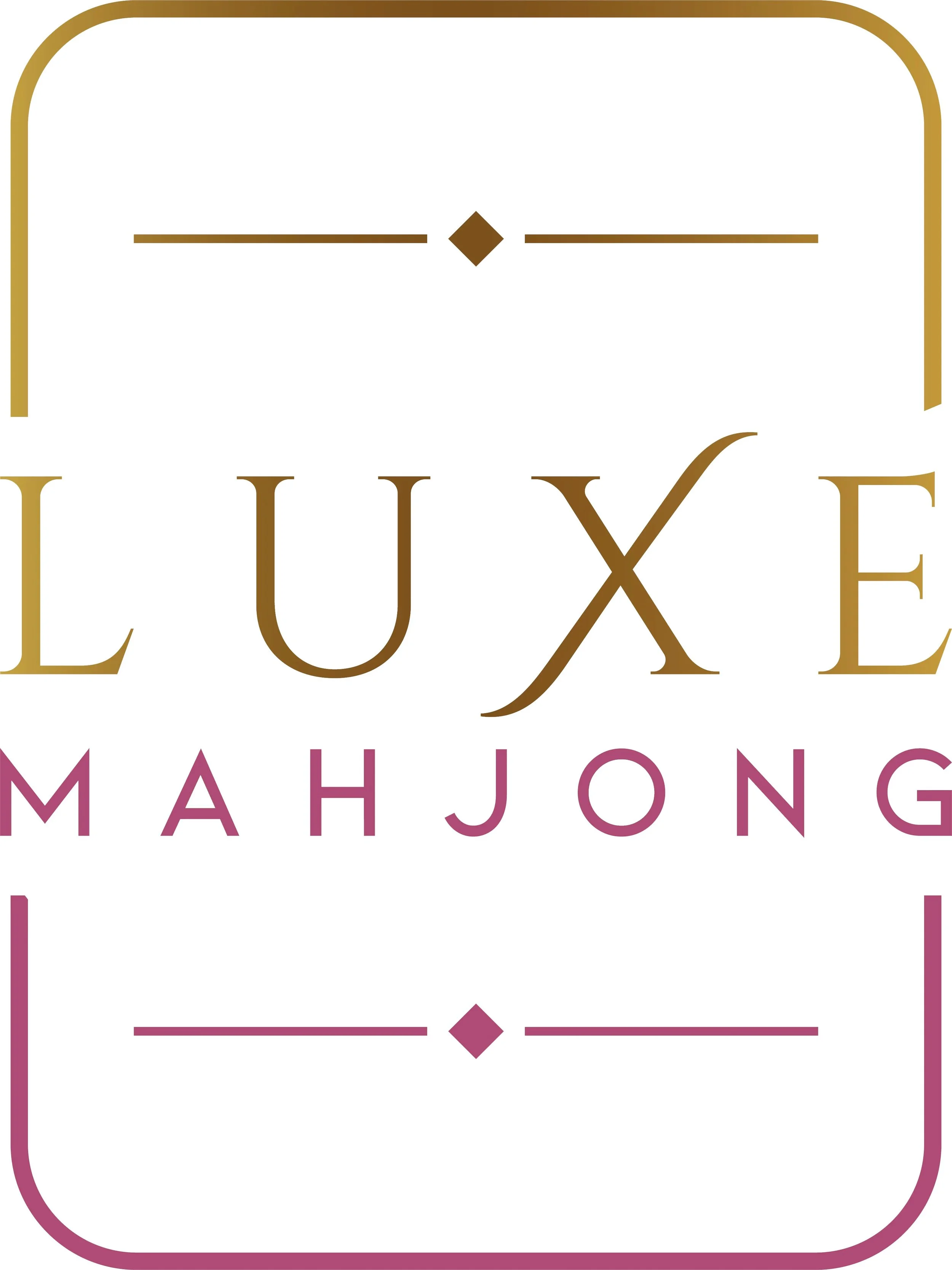 Luxe Mahjong logo with gold and purple accents