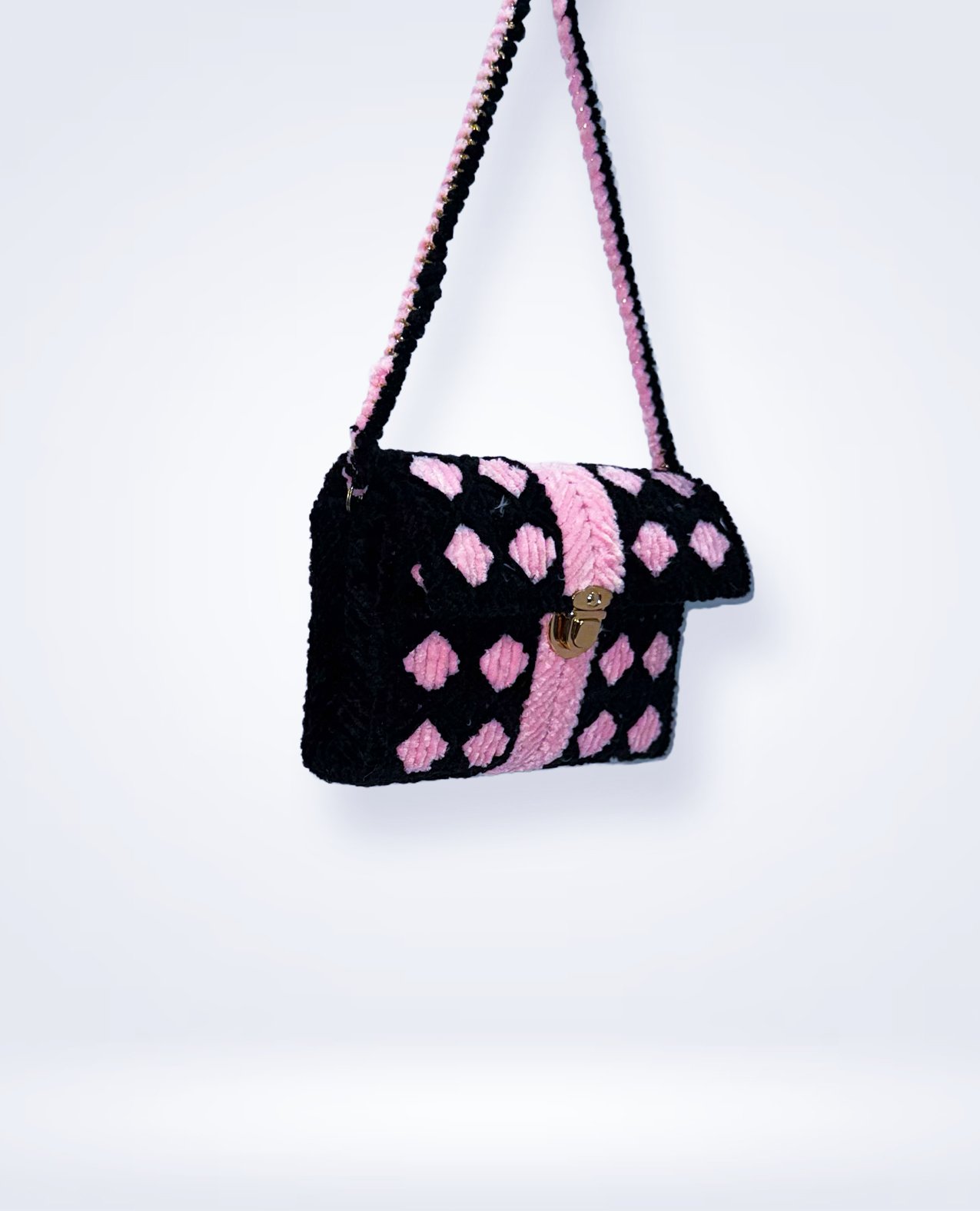 Blush Noir Crochet Bag